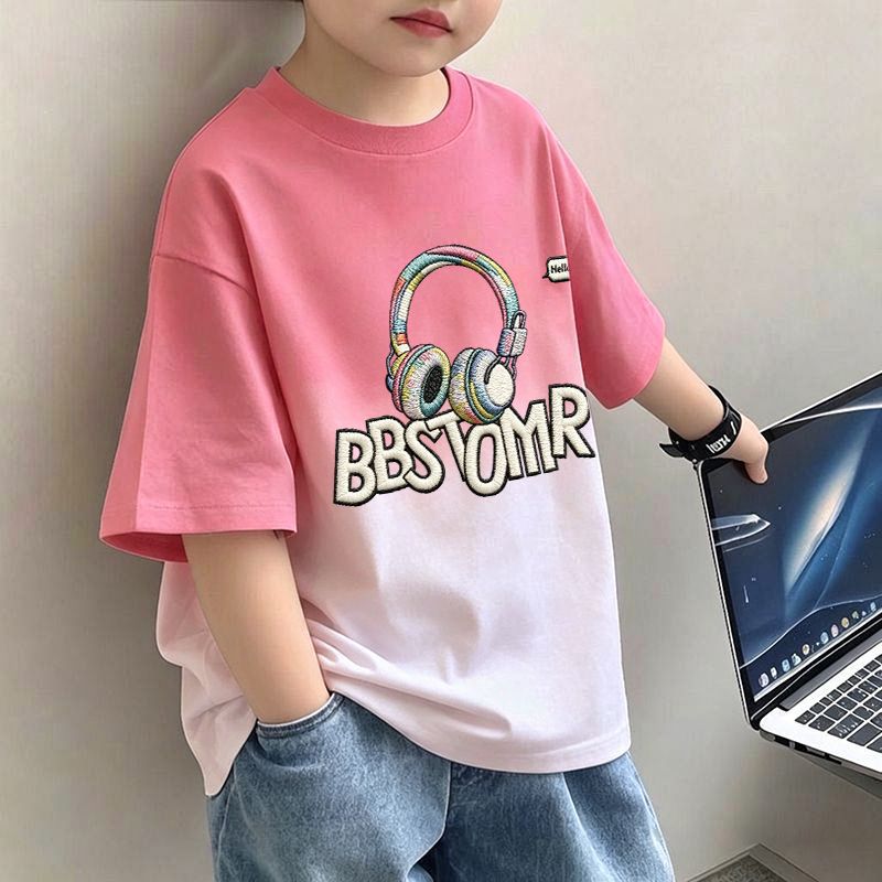 Kids Boys T-Shirt Children's Short Sleeve Dopamine Top Loose Mid to Large Size Casual Trendy T-Shirt