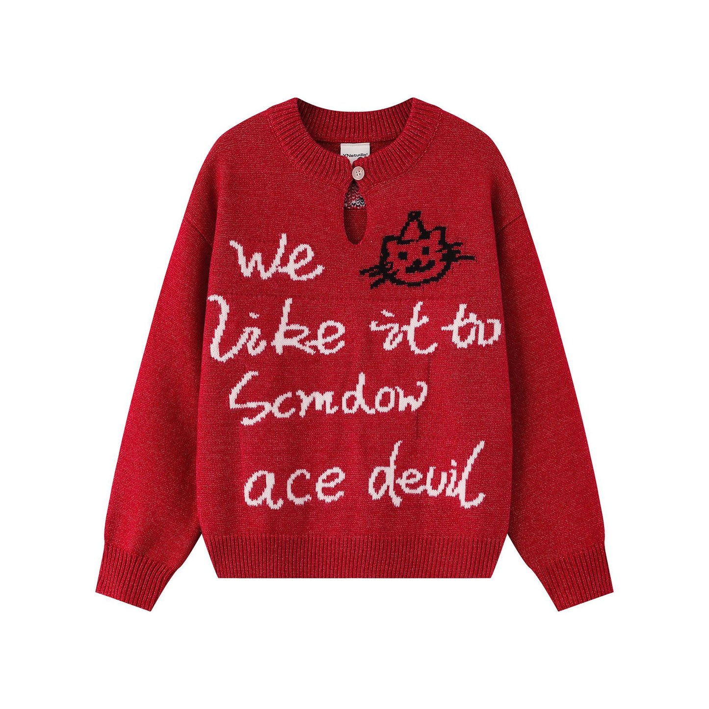 Collar buttoned sweater