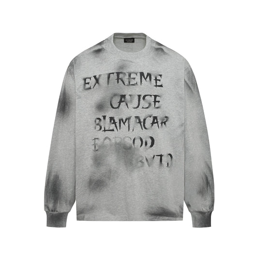 Blurred spray painted letter hoodie