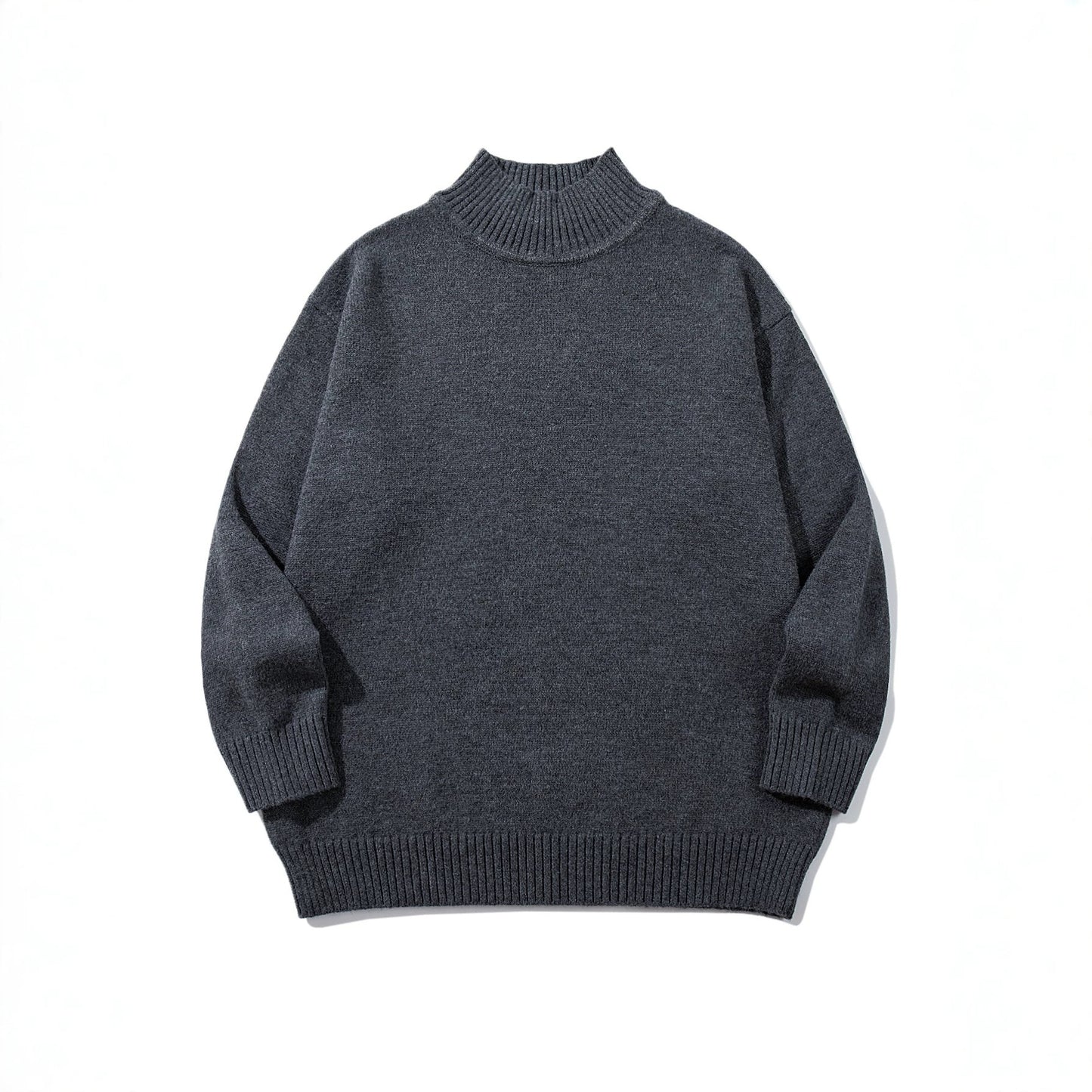 High Neck Sweater Men Solid Color Basic Inner Knitwear