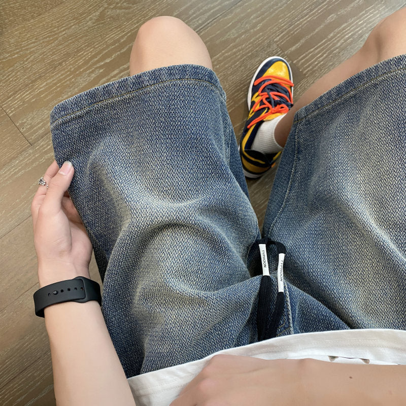 Starlight Pattern Denim Shorts Men
