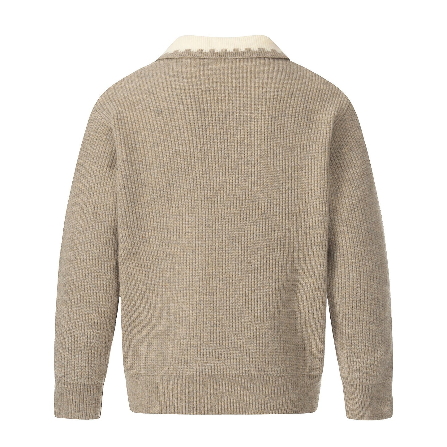 Color-block Polo Neck Knit Sweater for Men