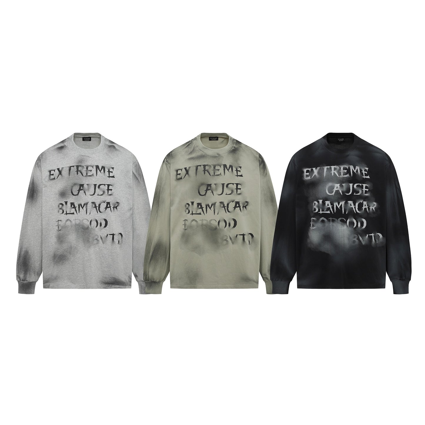 Blurred spray painted letter hoodie