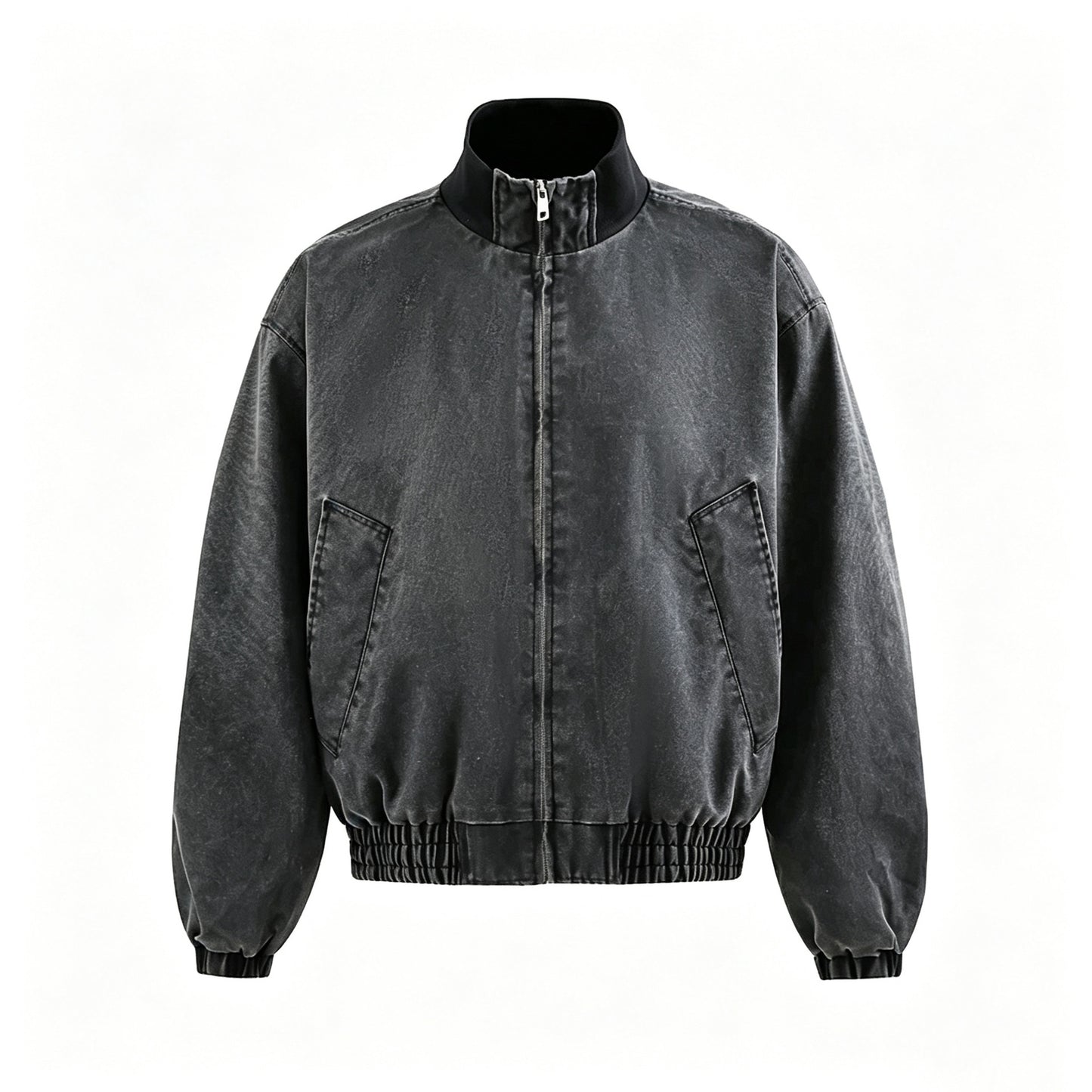 Solid Color Stand-up Collar Jacket Men's Detroit Flight Jacket