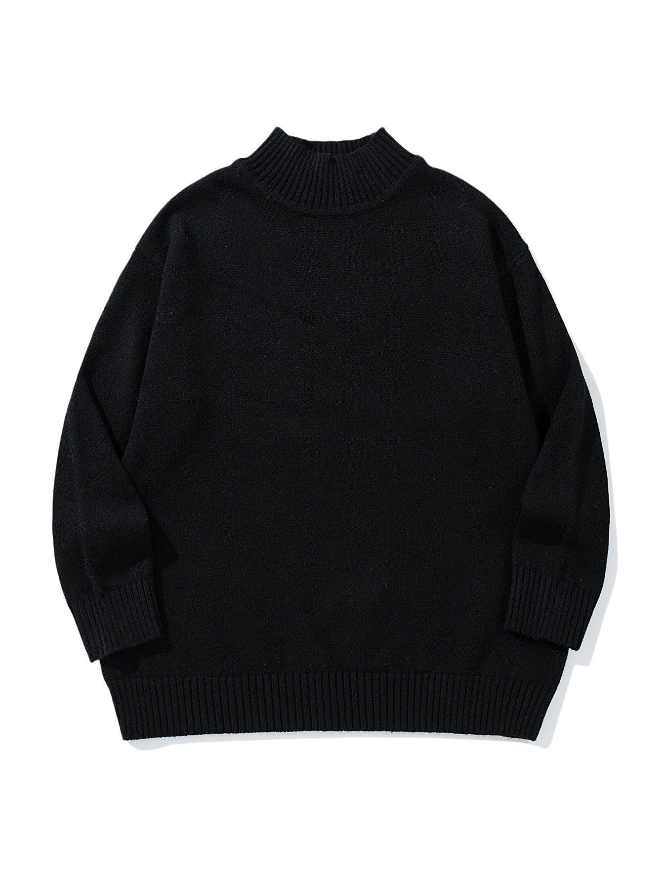High Neck Sweater Men Solid Color Basic Inner Knitwear