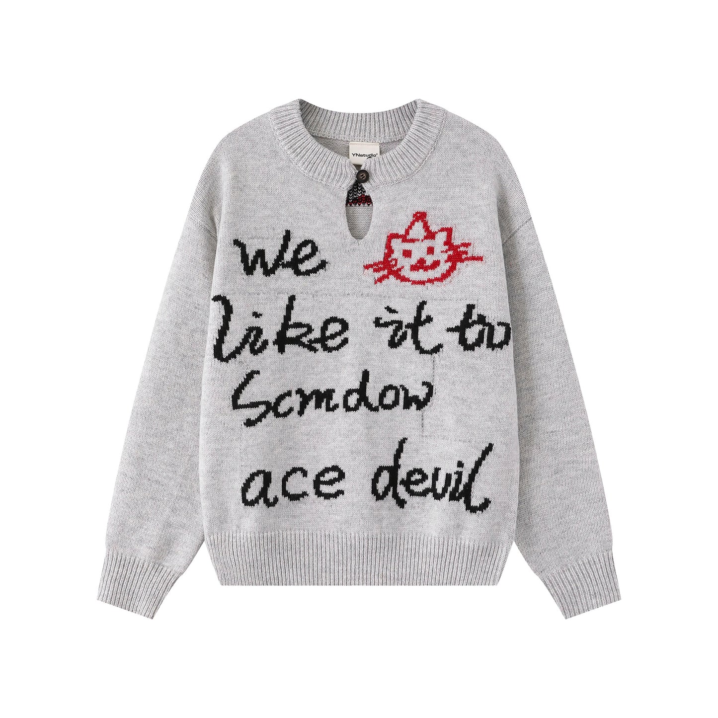 Collar buttoned sweater
