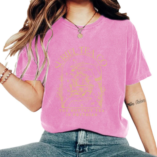 Washed and used T-shirt with printed T-shirt
