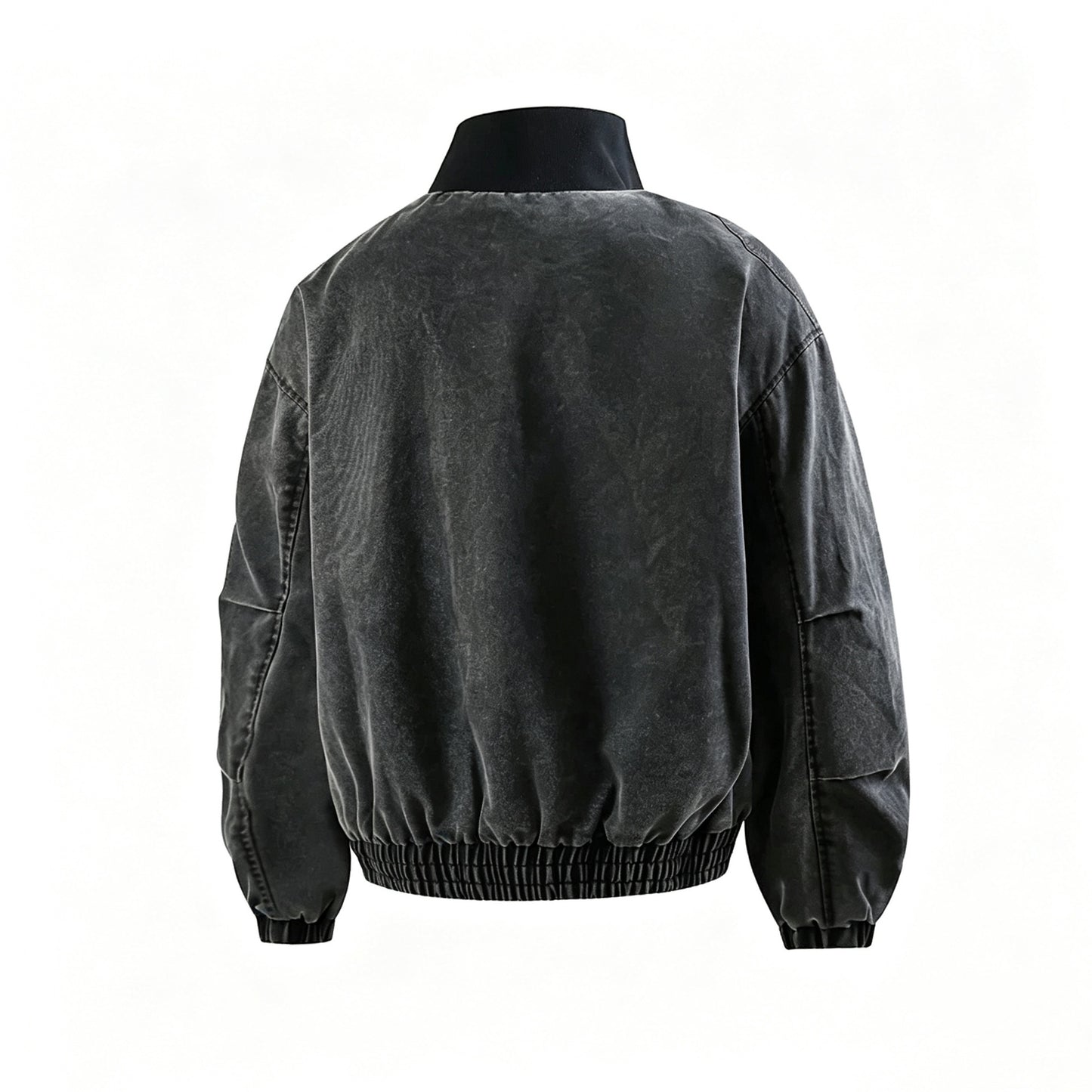 Solid Color Stand-up Collar Jacket Men's Detroit Flight Jacket