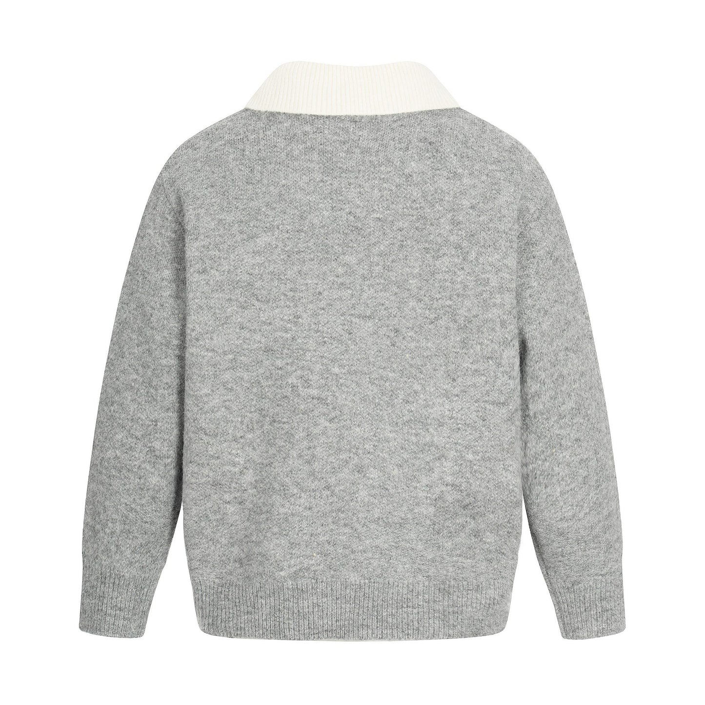 Casual Two-Piece Turn-Down Collar Commuter High-Quality Loose Knit Sweater