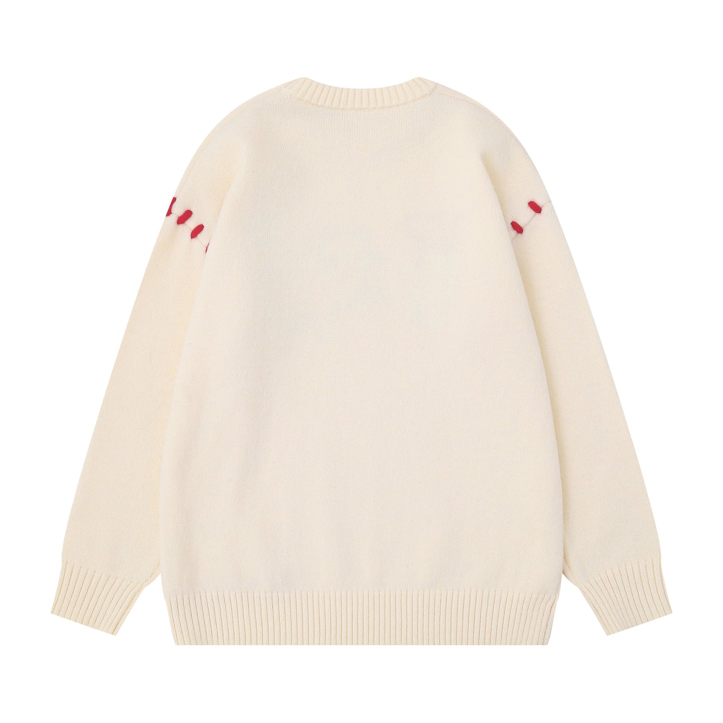 Checkered cat patch embroidered sweater
