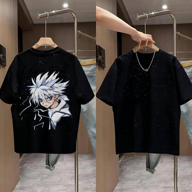 Boy's Short Sleeve T-Shirt Print Top Mid to Large Kids Versatile Student Half Sleeve T-Shirt