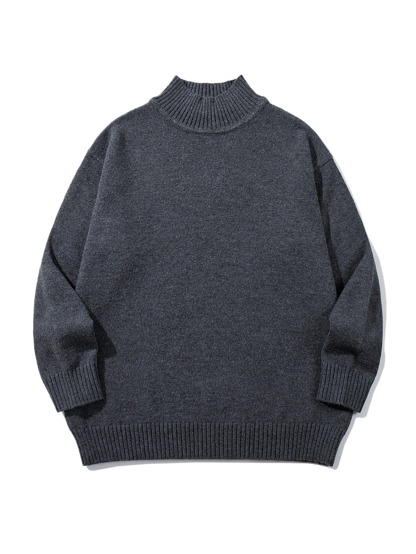 High Neck Sweater Men Solid Color Basic Inner Knitwear