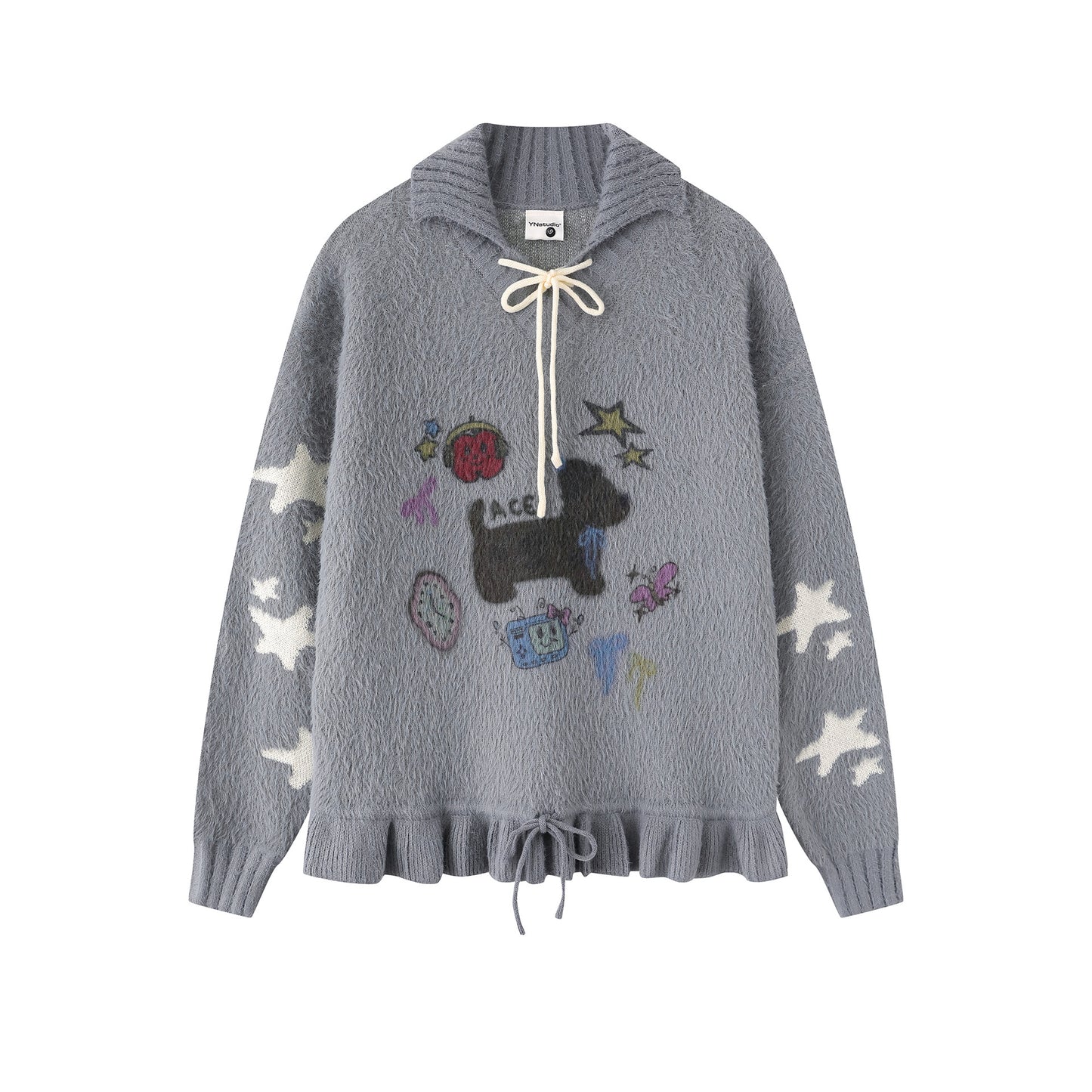 Cartoon puppy embroidered sweater