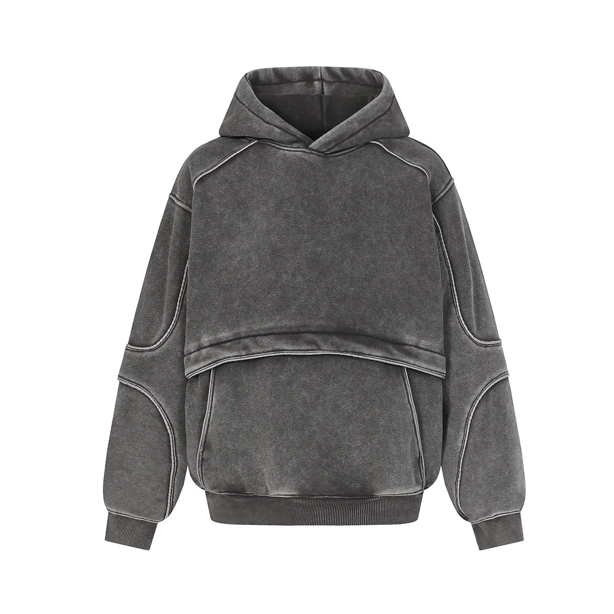 Washed hooded sweatshirt for men
