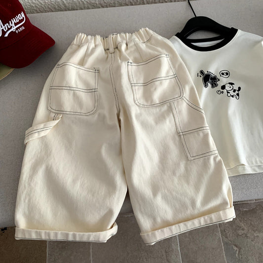 Spring and Autumn workwear boys loose casual pants