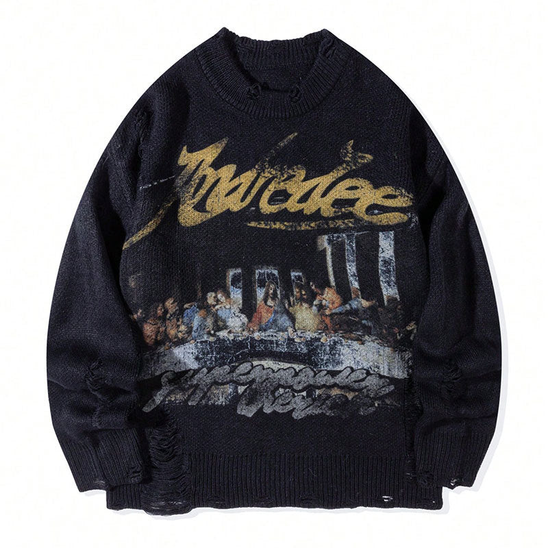 Graffiti Jacquard Men's Sweater