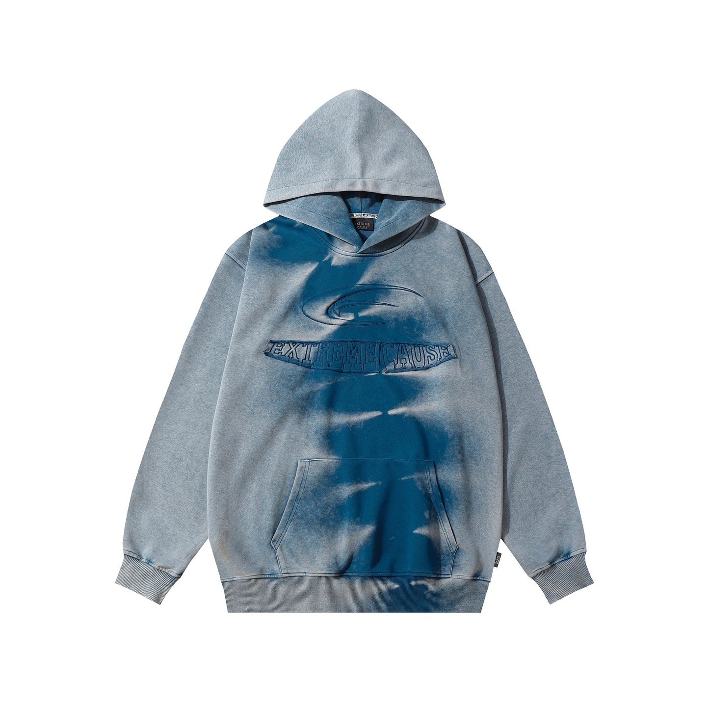 Embossed arc-shaped letter hoodie
