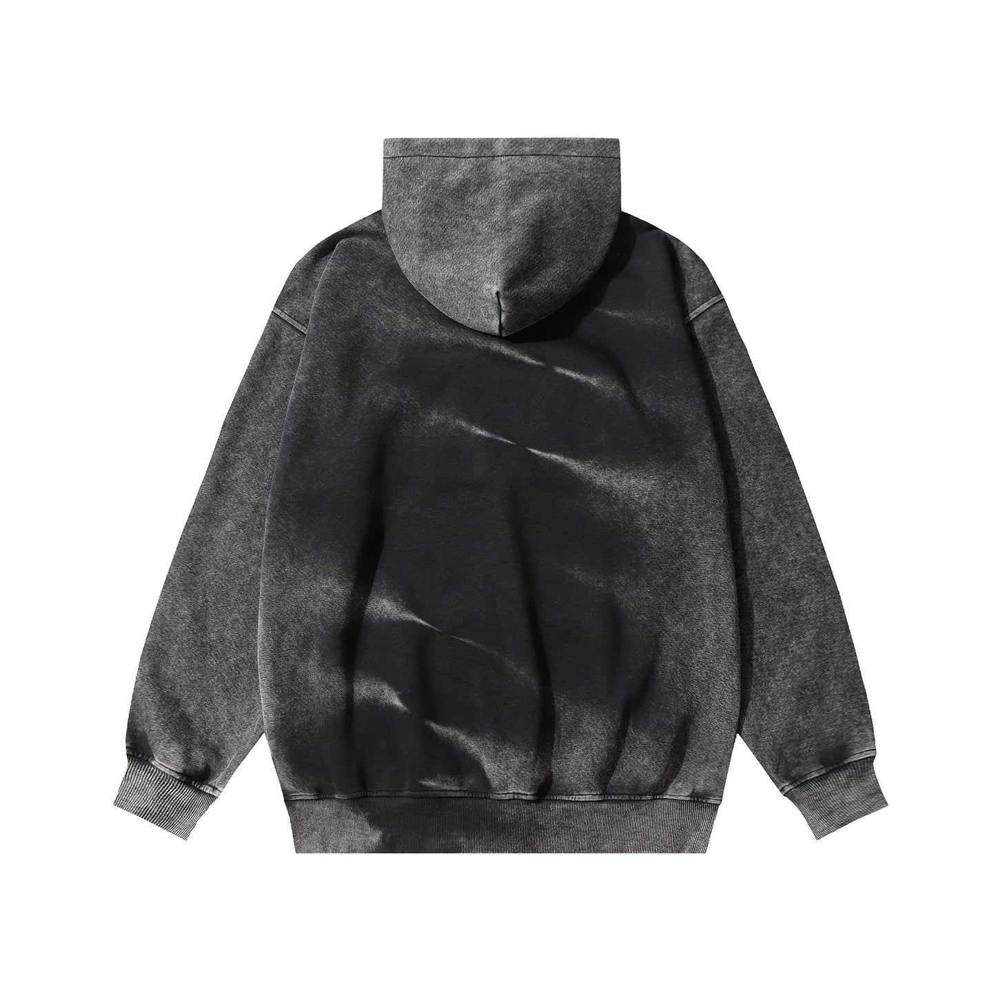 Embossed arc-shaped letter hoodie