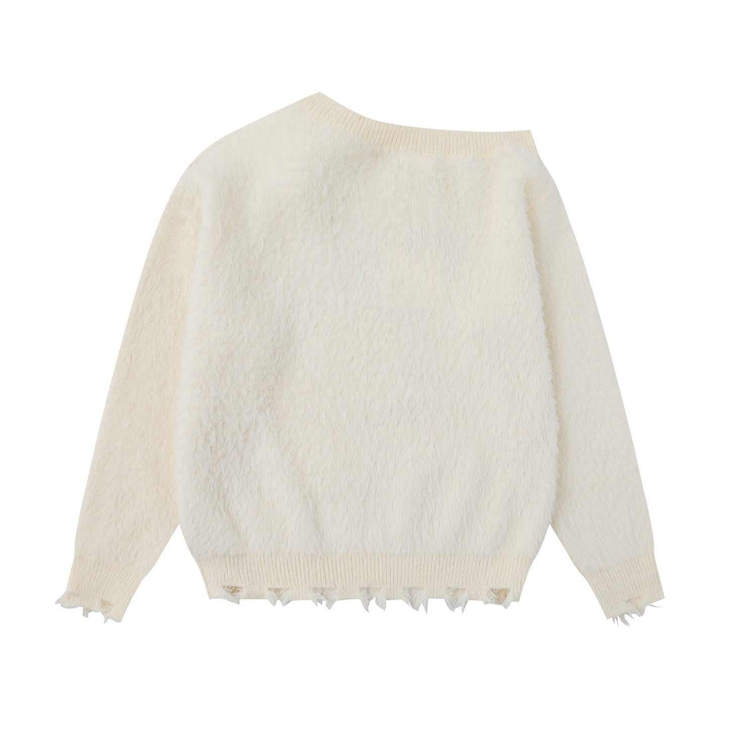 Jacquard Heavy Industry Oblique Shoulder Sweater