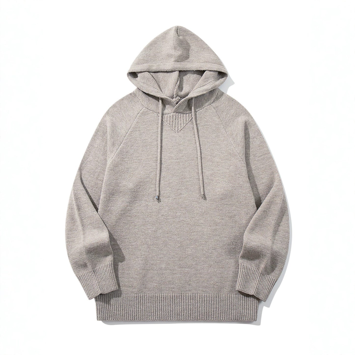 Men's Casual Loose Shoulder Sleeve Pullover Solid Color Knitted Sweater