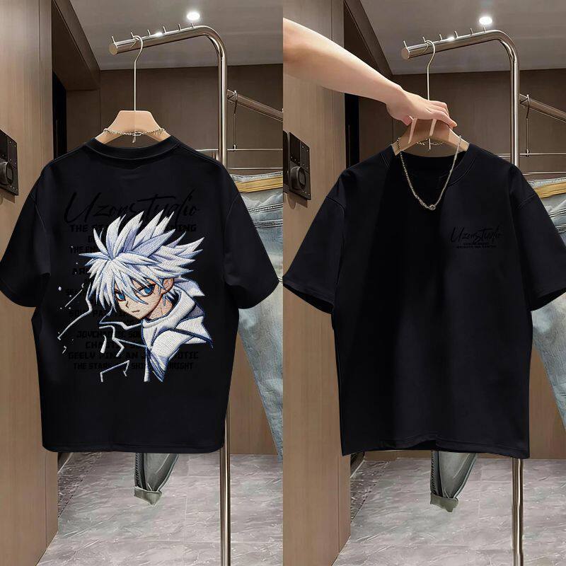 Boy's Short Sleeve T-Shirt Print Top Mid to Large Kids Versatile Student Half Sleeve T-Shirt