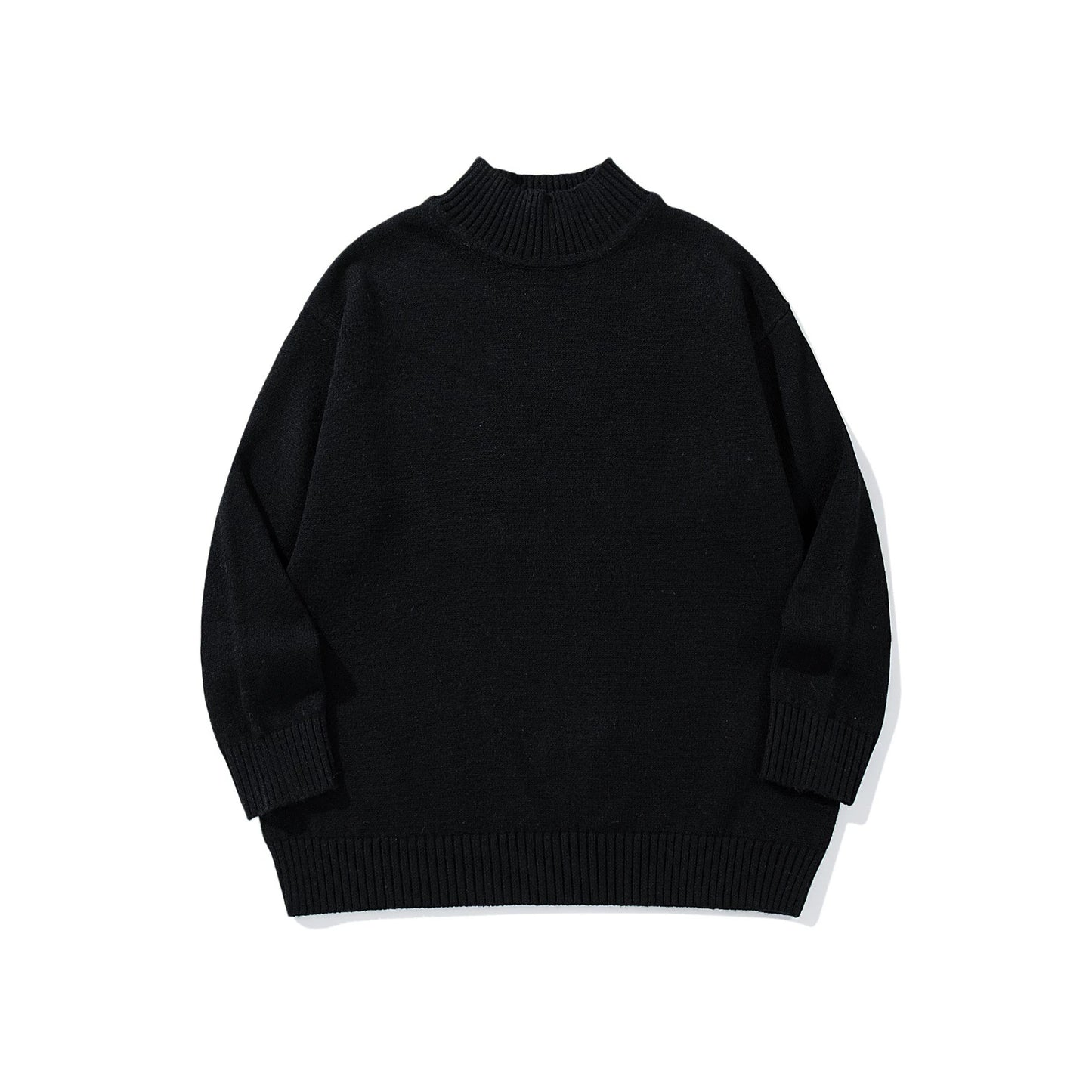 High Neck Sweater Men Solid Color Basic Inner Knitwear