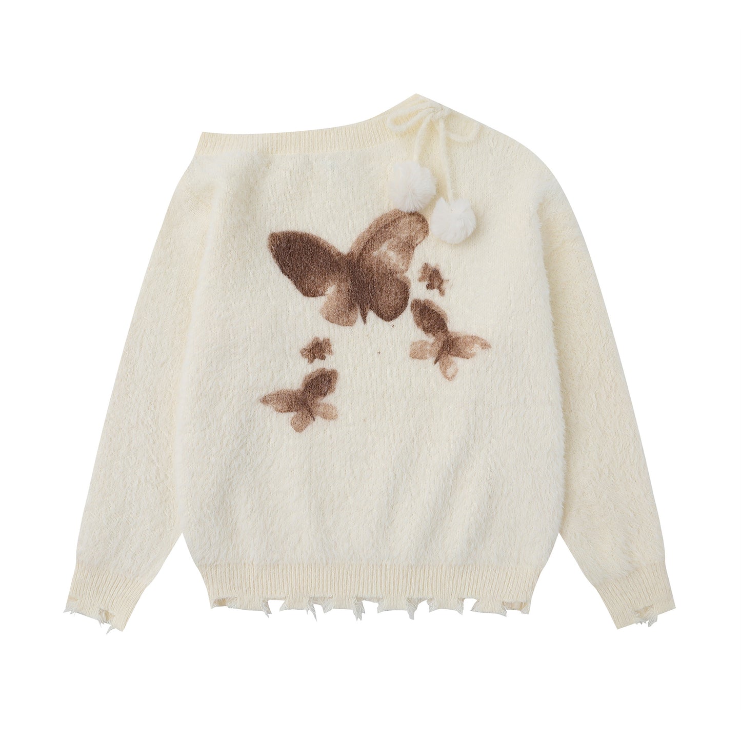 Jacquard Heavy Industry Oblique Shoulder Sweater