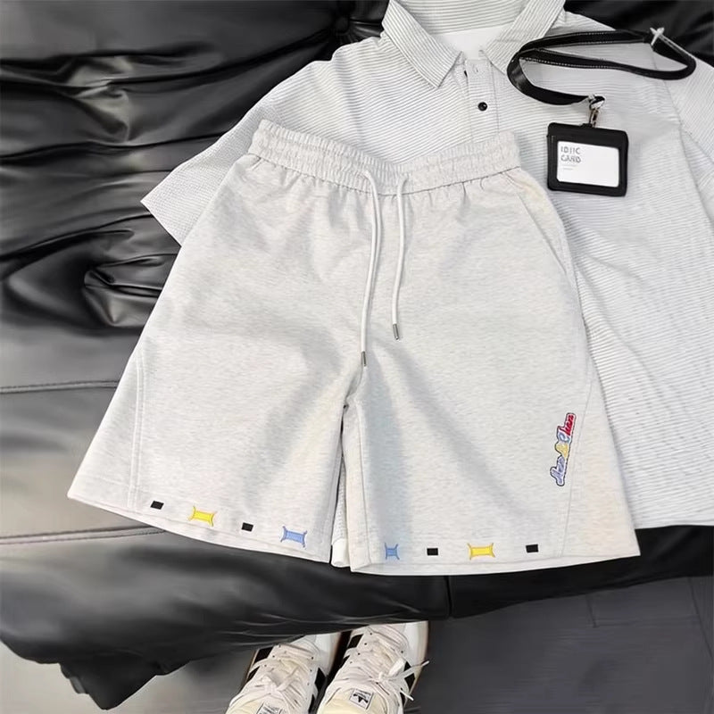 Shorts for Men Wear Elastic Waist Five-Panel Shorts