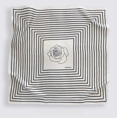Vintage Ethnic Pattern Silk Scarf for Women, Pure Satin Silk Gift Square Scarf, Mulberry Silk Scarf