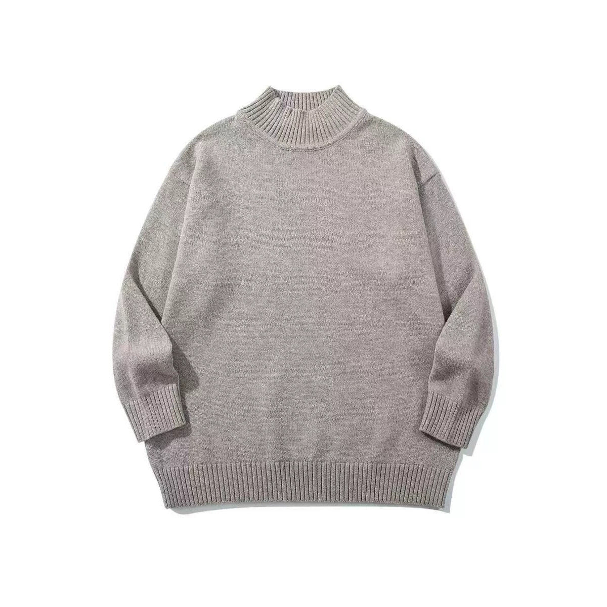 High Neck Sweater Men Solid Color Basic Inner Knitwear