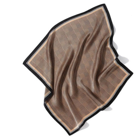 Vintage Ethnic Pattern Silk Scarf for Women, Pure Satin Silk Gift Square Scarf, Mulberry Silk Scarf