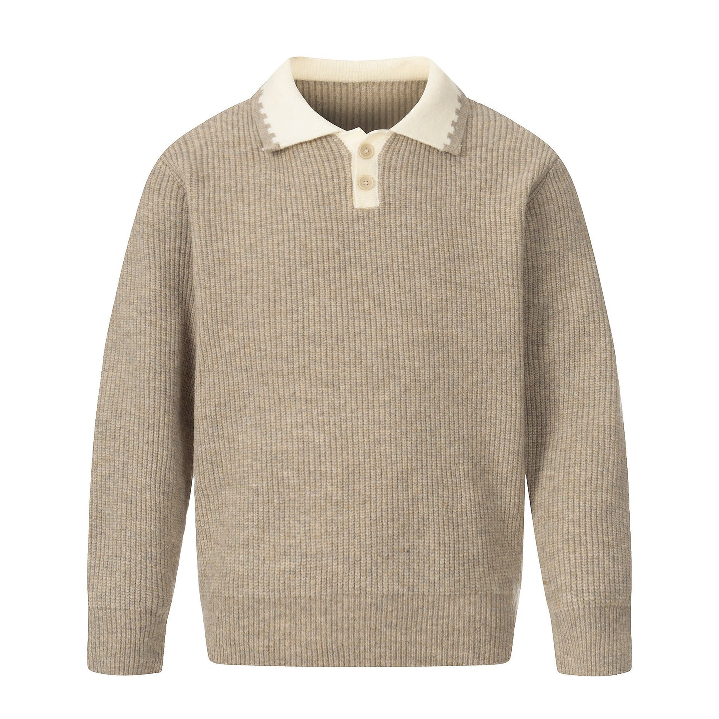Color-block Polo Neck Knit Sweater for Men