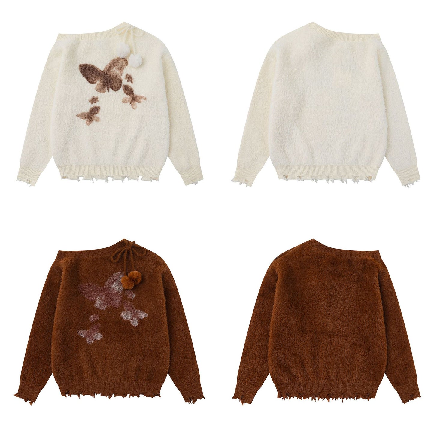 Jacquard Heavy Industry Oblique Shoulder Sweater